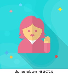 Participation in public icon , Vector flat long shadow design.