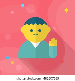 Participation in public icon , Vector flat long shadow design.
