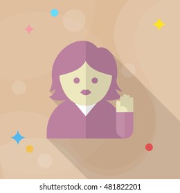 Participation in public icon , Vector flat long shadow design.