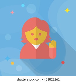 Participation in public icon , Vector flat long shadow design.