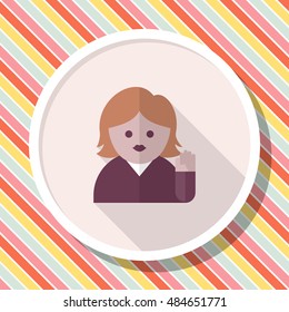 Participation in public icon , Vector flat long shadow design.