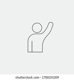 Participation Raised Hand Vector Icon Contribution Answering Icon