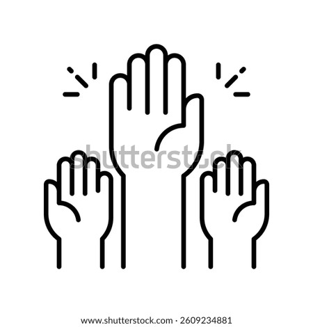 Participation vector outline icon. EPS 10 file