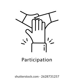 Participation Vector Outline Style Icon. Eps 10 File