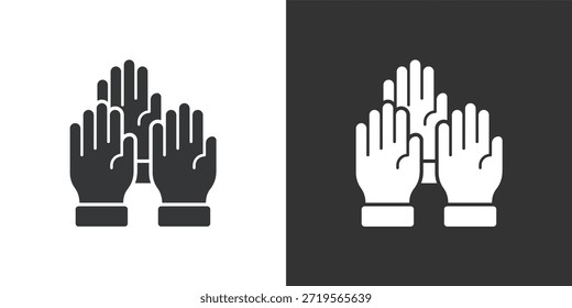 Ícone Suporte para Participação e Votação. Ícone de série de glifos sólidos