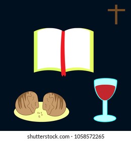 participle. wine and bread. christian study