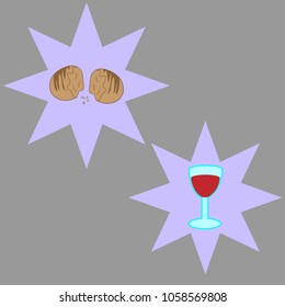 participle. wine and bread. logo
