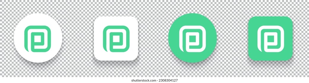 Particl (PART) crypto currency logo symbol set isolated on transparent background vector