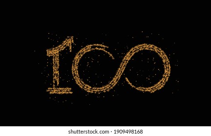Particle 100 hundred point text vector Vector Design.