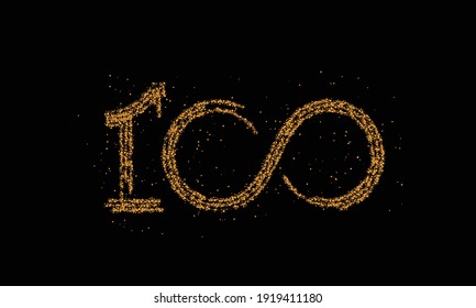 Particle 100 hundred point text vector Vector Design.
