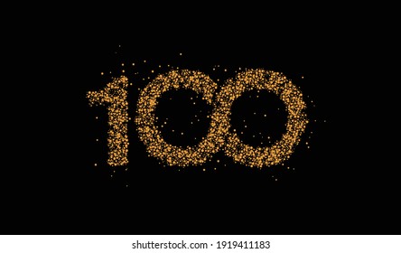 Particle 100 hundred point text vector Vector Design.