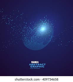 Particle abstract graphics, vector illustration sense of technology.