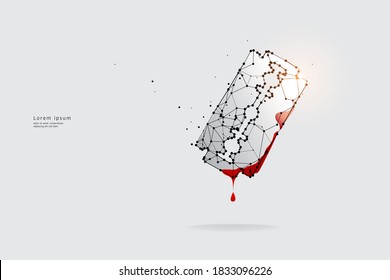 Arte de partículas, geometría, líneas y puntos. Concepto gráfico vectorial de Riesgo. Se puede modificar el peso del trazo.
