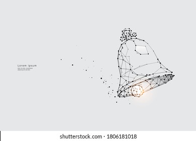 Particle art, geometry, lines, and points. Vector graphic concept of reminding. The stroke weight can be modified.