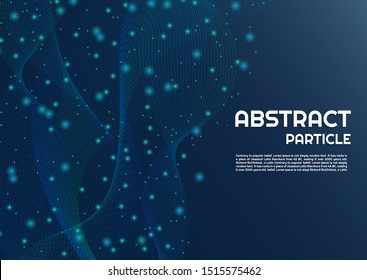 Particle background abstract style line dot flow light with space for your text. vector illustration