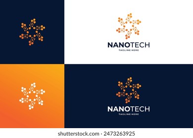 Particle connection logo design idea