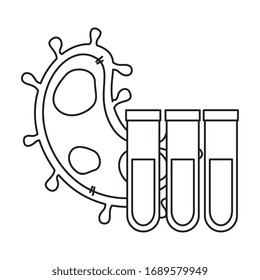 particle covid 19 with tubes test vector illustration design