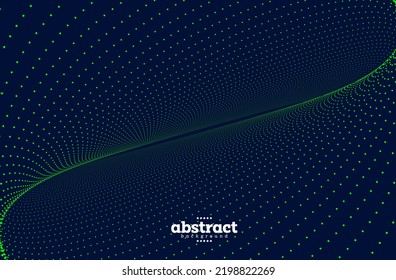 partícula con línea de curva vibrante neón fondo verde se puede usar para publicidad banner sitio web folleto planilla diseño de paquetes de vectores.