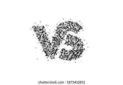 Particle Design VS company linked letter logo, Line art vector illustration.