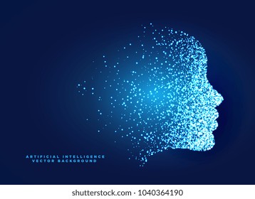 particle digital face concept design for artificial intelligent and machine learning