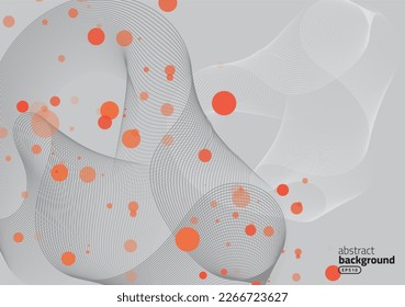puntos de partícula flotando con tecnología de onda de línea vibrante líquido tema ciencia arte moderno uso de fondo de arte moderno para publicidad afiche sitio web banner página de aterrizaje paquete de diseño de vectores.
