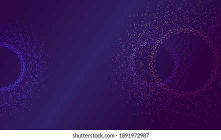 Particle dots glowing abstract background. Neon surface shapes design. Modern light technology and science vector.