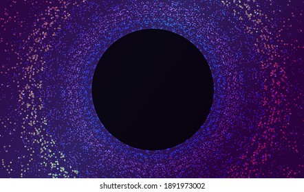 Los puntos de partículas brillan por el fondo abstracto. Diseño de formas de superficie neón. Tecnología moderna de la luz y vector científico.