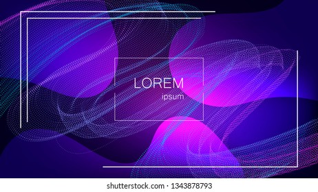 Particle dots wave vector background. Fluid gradient shapes composition. Futuristic poster design. Eps10 vector.