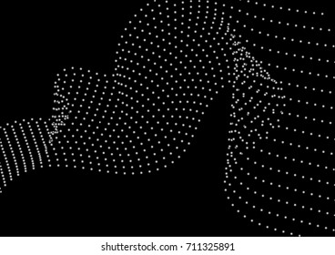 Particle dots wave vector background. Vector illustration of abstract technology.