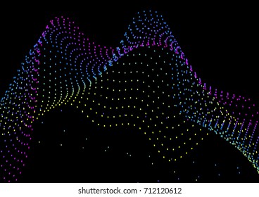 Particle dots wave vector background. Vector illustration of abstract technology.