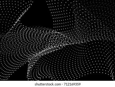 Particle dots wave vector background. Vector illustration of abstract technology. Vector templates for placards, banners, flyers, presentations and reports