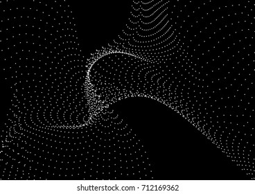 Particle dots wave vector background. Vector illustration of abstract technology. Vector templates for placards, banners, flyers, presentations and reports