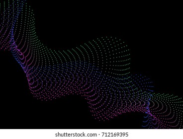 Particle dots wave vector background. Vector illustration of abstract technology. Vector templates for placards, banners, flyers, presentations and reports