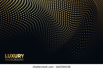 Particle drapery luxury gold background. 3d illustration,  vector