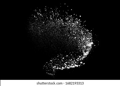 Weiße Spritzen einzeln auf schwarzem Hintergrund. Abstrakte Explosion der Vektorillustration. Digitales Bild. Illustration, EPS10.