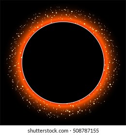 Particle explosion effect. Golden glitter texture. Supernova star implosion. Vector.