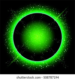 Particle explosion effect. Golden glitter texture. Supernova star implosion. Vector.