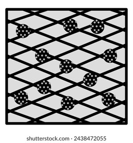 Particle filter flat outline. A particle filter, an essential component of air filtration systems, traps and removes harmful particles from the air, enhancing indoor air quality and safeguarding human