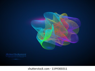 particle flow abstract background. Sound wave. Data stream