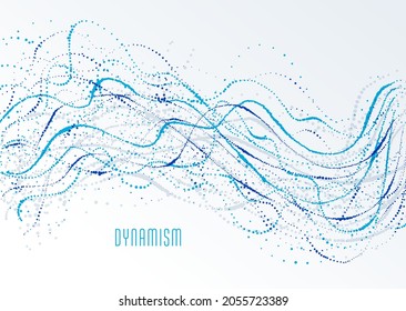 Particle flow array colorful vector abstract background, life forms bio theme microscopic design, dynamic dots elements in motion.