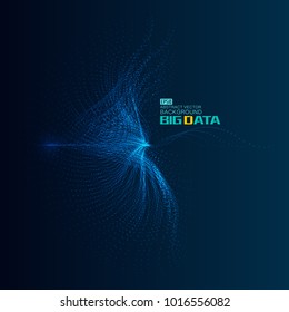 Particle flow constructed world big data background, vector network big data background