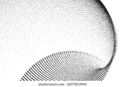 Particle Flow, Hypnotic Lavender Dot Arc, Fibonacci Spiral in Grainy Harmony.