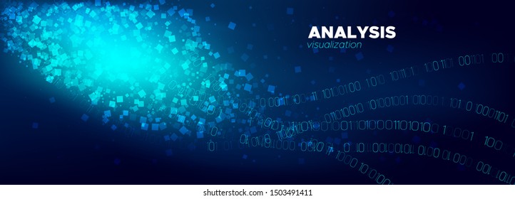 Particle Future. Neon Information Technology. Binary Code. Light Matrix Numbers. Particles Stream. Glow Streaming Backgrounds. 