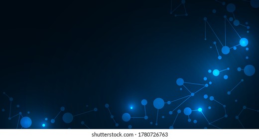 Concepto de tecnología de fondo de polígono de red futurista de partículas.