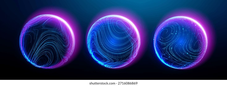 Particle globe AI abstract digital 3D data spheres with flowing particle lines and dots. Futuristic tech globes representing networks, science, and virtual connections.