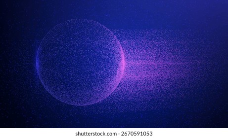 Particle Globe Background. Abstract Dot Sphere. 3D Big Data Bg. A Concept Of Atom Spins In Space And Light. Tech Ball In An Artificial Geometric Network. Digital Particle Globe