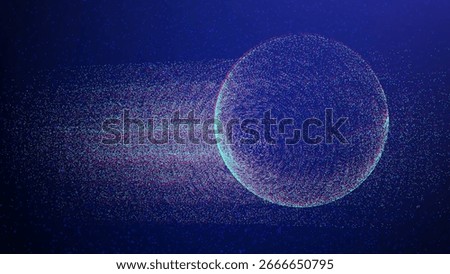Particle Globe Background. Abstract Dot Sphere. 3D Big Data Bg. A Concept Of Atom Spins In Space And Light. Tech Network With Ai And Cyber Sound Waves. Digital Particle Globe