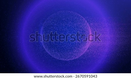 Particle Globe Background. Abstract Dot Sphere. 3D Big Data Bg. Gradient Light Moves Through The Round Orb. Artificial Tech Ball In A Blue Vector Shape. Digital Particle Globe