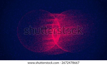 Particle Globe Background. Abstract Dot Sphere. 3D Big Data Bg. Flow Of Galaxy With Concept Of Purple Light. Artificial Tech Shape With Cyber Sound. Digital Particle Globe