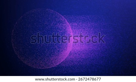 Particle Globe Background. Abstract Dot Sphere. 3D Big Data Bg. Gradient Light Moves Through The Round Orb. Futuristic Blue Pattern With Vector Points. Digital Particle Globe